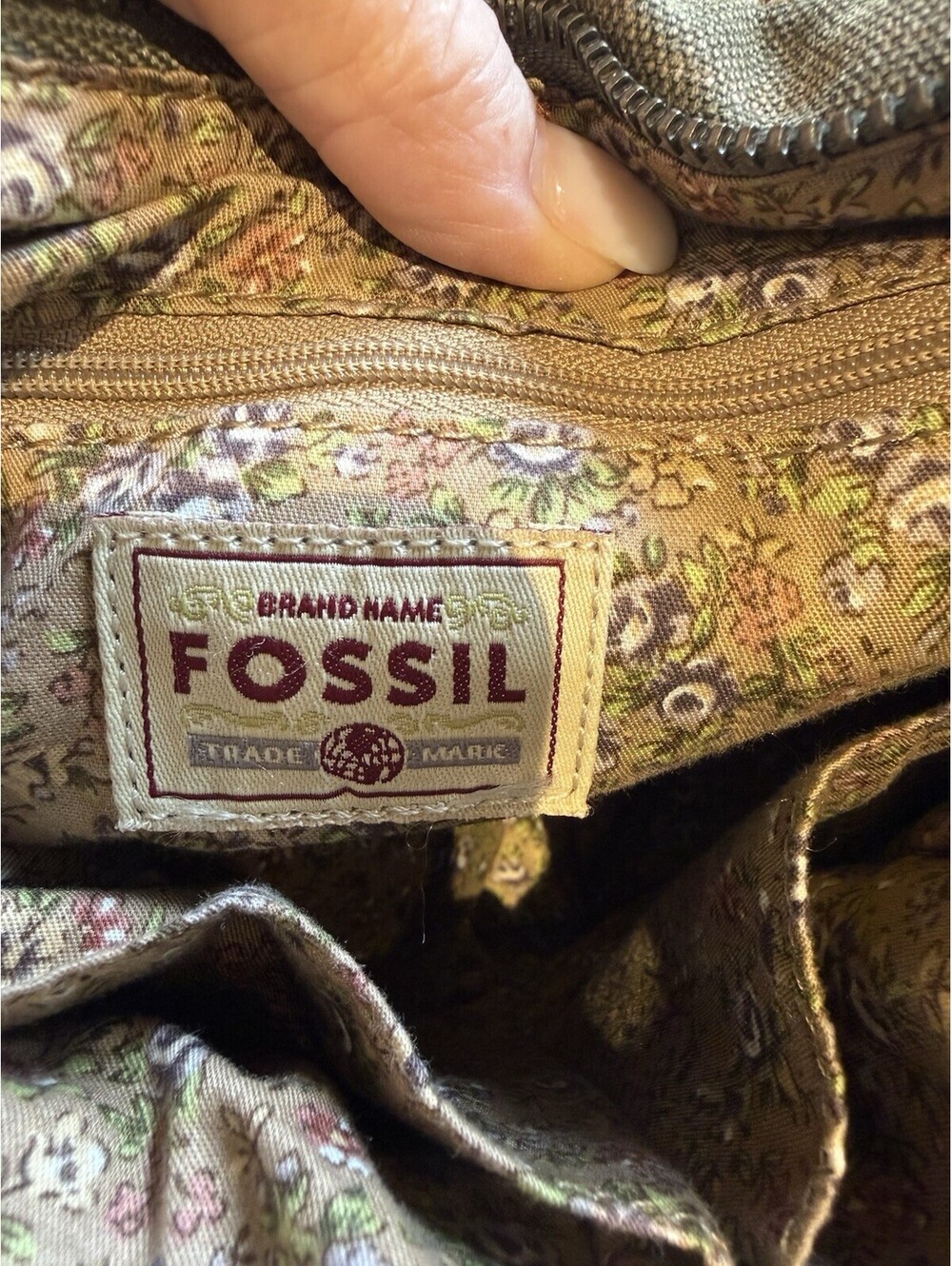 Vintage Fossil Canvas Shoulder Bag Canvas Strap With Metal Key - Picture 9 of 9